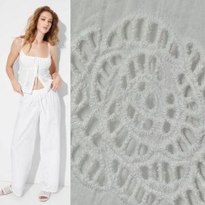 NWOT | Target Wild Fable Rosette Eyelet High Rise Relaxed White Beach Pants